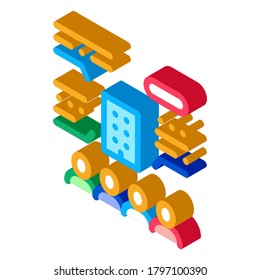 discussion of modeling house icon vector. isometric discussion of modeling house sign. color isolated symbol illustration
