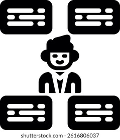 Discussion Moderator Glyph Vector Icon Design