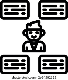 Discussion Moderator Line Vector Icon Design