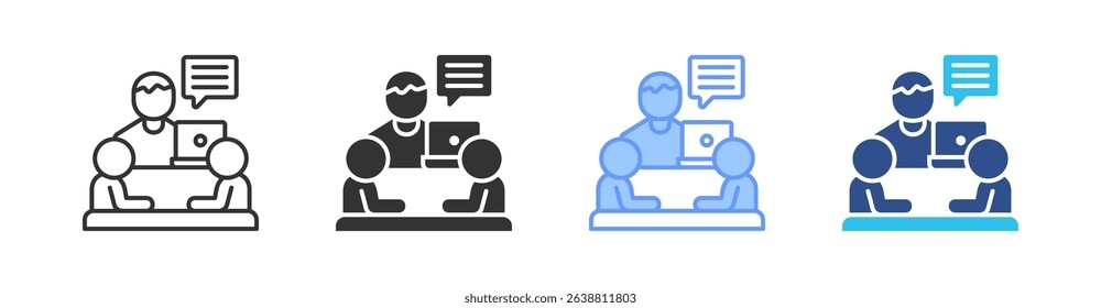 Discussion Multi Style Icon Set Vector