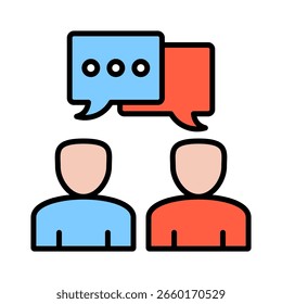 Vektorgrafik mit dem Symbol für den Umriss der Diskussion