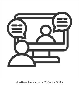 Discussion Outline Icon Vector Illustration