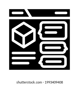 Diskussion Produktion Glyphsymbol Vektorgrafik. Diskussionsunterschrift isoliertes Kontursymbol