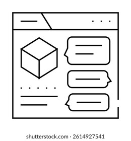 discussion production line icon vector. discussion production sign. isolated contour symbol black illustration