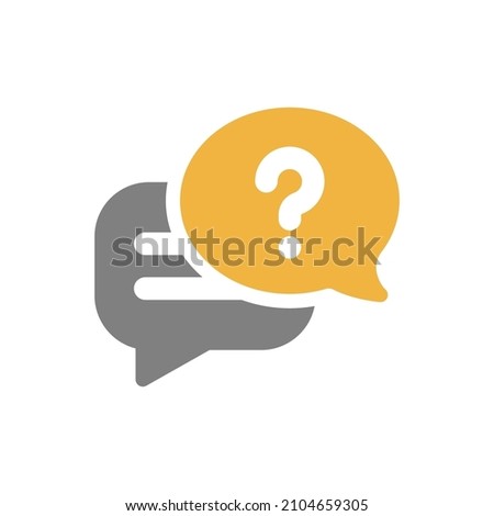 Discussion, question speach bubble icon. Vector illustration in outline style