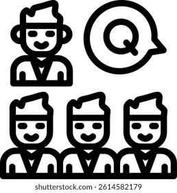 Discussion Questions Line Vector Icon Design