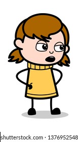 Discussion - Retro Cartoon Girl Teen Vector Illustration