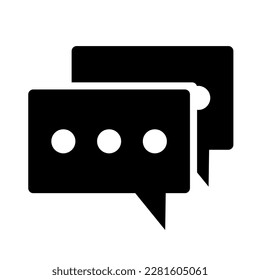 Icono de la silueta de discusión. Icono de conversación. Vector.