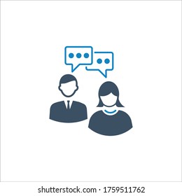 Icono de solución de discusión (ilustración vectorial)