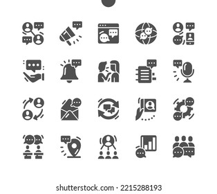 Discussion. Speech bubble. Dialogue, message and video call. Talking, speak, communication and connection. Vector Solid Icons. Simple Pictogram