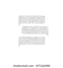 The discussion symbol filled with black dots. Pointillism style. Vector illustration on white background