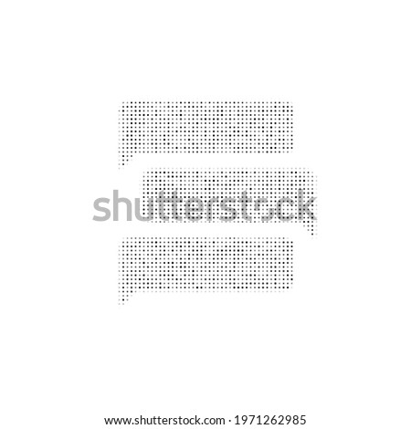 The discussion symbol filled with black dots. Pointillism style. Vector illustration on white background