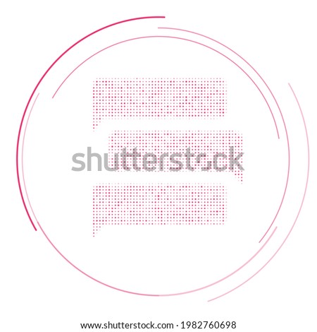 The discussion symbol filled with pink dots. Pointillism style. Vector illustration on white background