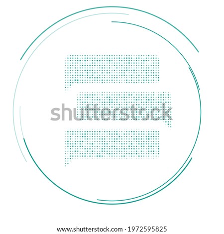The discussion symbol filled with teal dots. Pointillism style. Vector illustration on white background