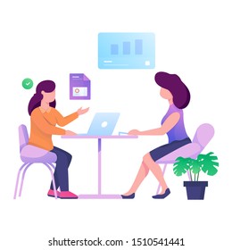 discussion with team analysis illustration