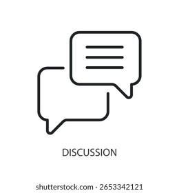 Ícones de vetor de linha fina de discussão.
