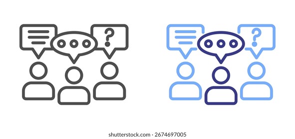 Discusión de dos hojas de iconos de color