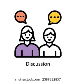 Discussion vector  Filled outline Design illustration. Symbol on White background EPS 10 File
