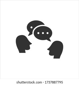 Discussion vector icon on white background