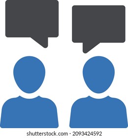 ilustración de vector de discusión aislada en un fondo transparente. iconos vectoriales de glifo para el concepto o gráficos web.