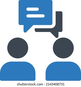 discusión Ilustración vectorial sobre un fondo transparente.Símbolos de calidad premium.Icono vector glifos para el concepto y diseño gráfico.