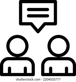 discussion Vector illustration on a transparent background.Premium quality symbols.Thin line vector icon for concept and graphic design.