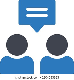 discusión Ilustración vectorial sobre un fondo transparente.Símbolos de calidad premium.Icono vector glifos para el diseño de concepto y gráfico.