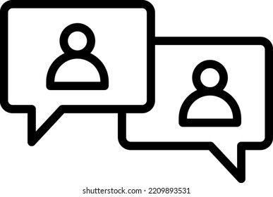 discusión Ilustración vectorial sobre un fondo transparente.Símbolos de calidad premium.Iconos vectoriales de trazo para el concepto y el diseño gráfico.