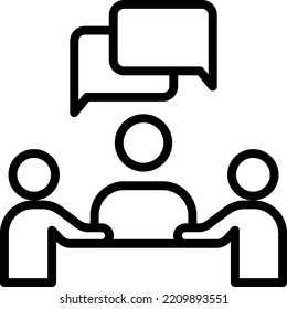 discussion Vector illustration on a transparent background.Premium quality symmbols.Stroke vector icons for concept and graphic design.