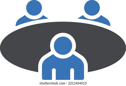 discusión Ilustración vectorial sobre un fondo transparente. Símbolos de calidad superior. Iconos vectoriales de glifos para diseño de conceptos y gráficos. 

