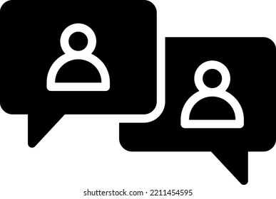 discussion Vector illustration on a transparent background. Premium quality symmbols. Glyphs vector icons for concept and graphic design. 

