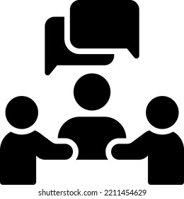 Diskussion Vektorgrafik auf transparentem Hintergrund. Hochwertige Symbole. Glyphen Vektorsymbole für Konzept und Grafikdesign. 


