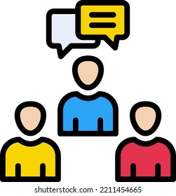 discusión Ilustración vectorial sobre un fondo transparente.Símbolos de calidad premium.Iconos vectoriales de trazo para el concepto y el diseño gráfico.