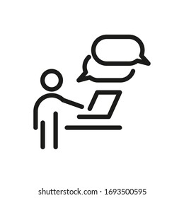 Discussion Vector Line Icon. Business Communication