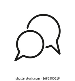 Discussion Vector Line Icon. Business Communication