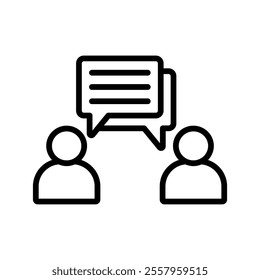 discussion Vector Lineal Icon on white background.