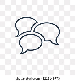 Discussion vector outline icon isolated on transparent background, high quality linear Discussion transparency concept can be used web and mobile