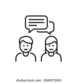 Discussion vector outline icon style illustration. EPS 10 file