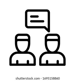 icono de línea delgada del vector de discusión 