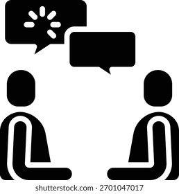Icono de Web de discusión en estilo glifo