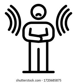 Disease action on man icon. Outline disease action on man vector icon for web design isolated on white background