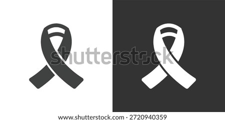 Disease Awareness Ribbon icon. Solid glyph series icon