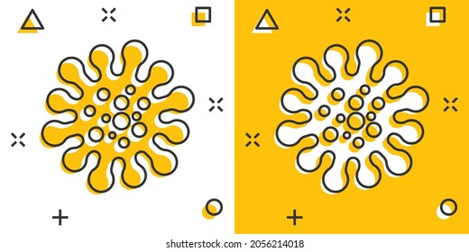 Disease bacteria icon in comic style. Allergy cartoon vector illustration on white isolated background. Microbe virus splash effect business concept.