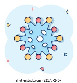 Disease bacteria icon in comic style. Allergy cartoon vector illustration on white isolated background. Microbe virus splash effect business concept.