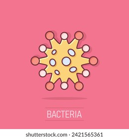 Disease bacteria icon in comic style. Allergy cartoon vector illustration on white isolated background. Microbe virus splash effect business concept.