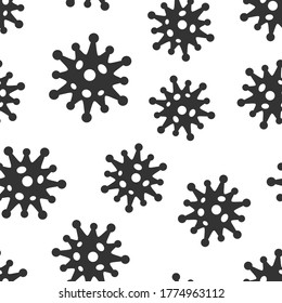 Krankheiten Bakterien Symbol im flachen Stil. Allergische Vektorgrafik auf weißem, isoliertem Hintergrund. Microbe covid Virus nahtlose Muster Business-Konzept.