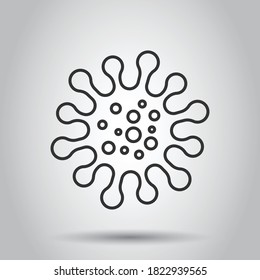 Disease bacteria icon in flat style. Allergy vector illustration on white isolated background. Microbe virus business concept.