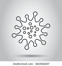 Disease bacteria icon in flat style. Allergy vector illustration on white isolated background. Microbe virus business concept.