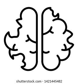 Disease brain icon. Outline disease brain vector icon for web design isolated on white background