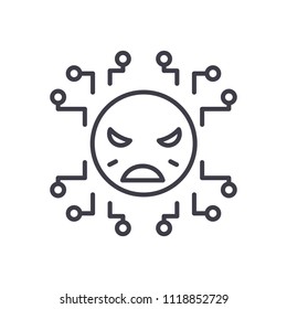 Disease causing bacteria black icon concept. Disease causing bacteria flat  vector symbol, sign, illustration.